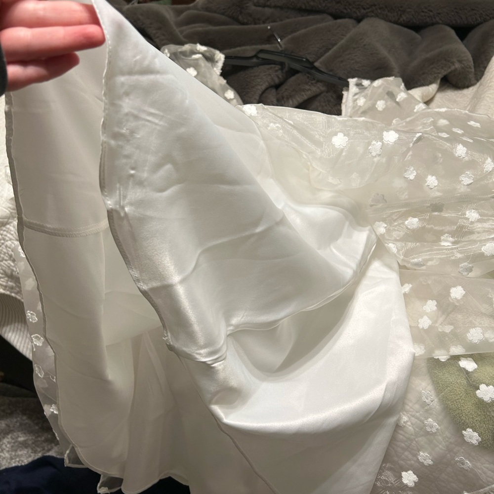 Lulu's White Puff Sleeve Wedding Dress - Picture 9 of 12